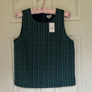 J. Crew Factory Green Textured Sleeveless Top